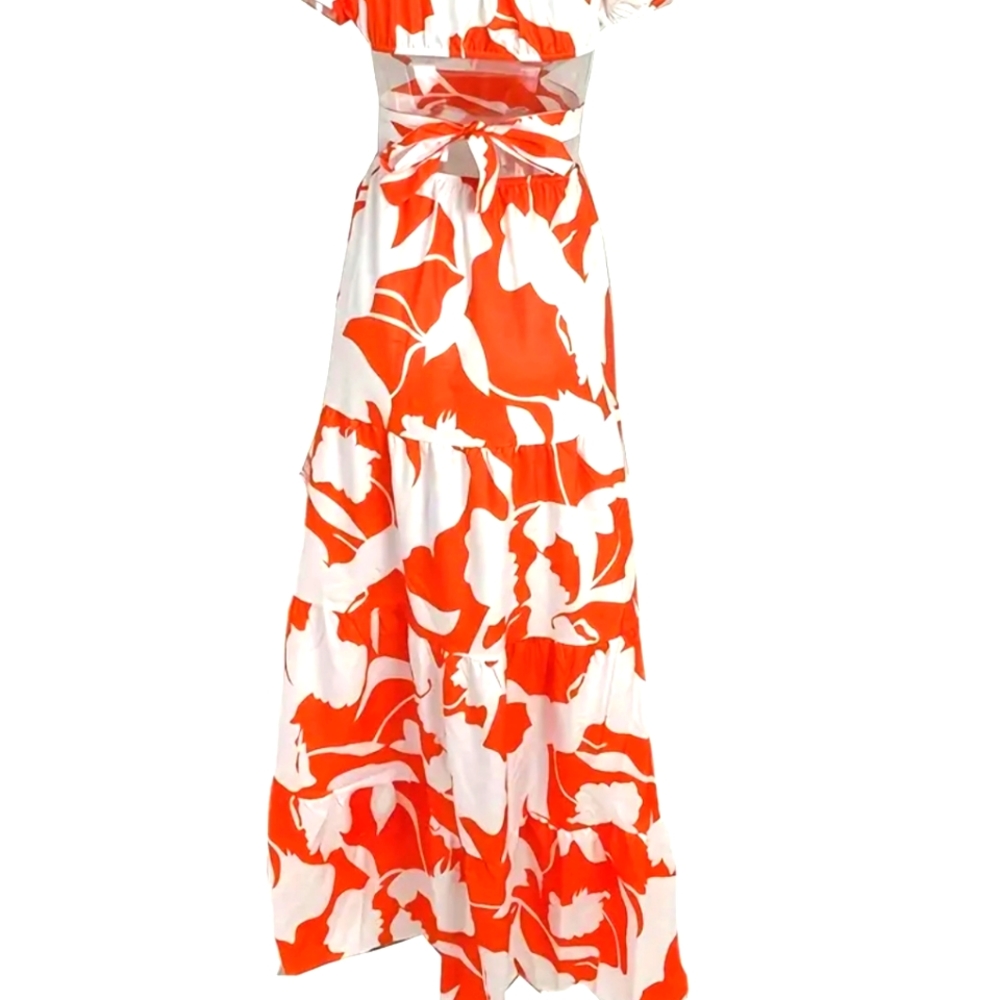 NWT Orange and White Dress